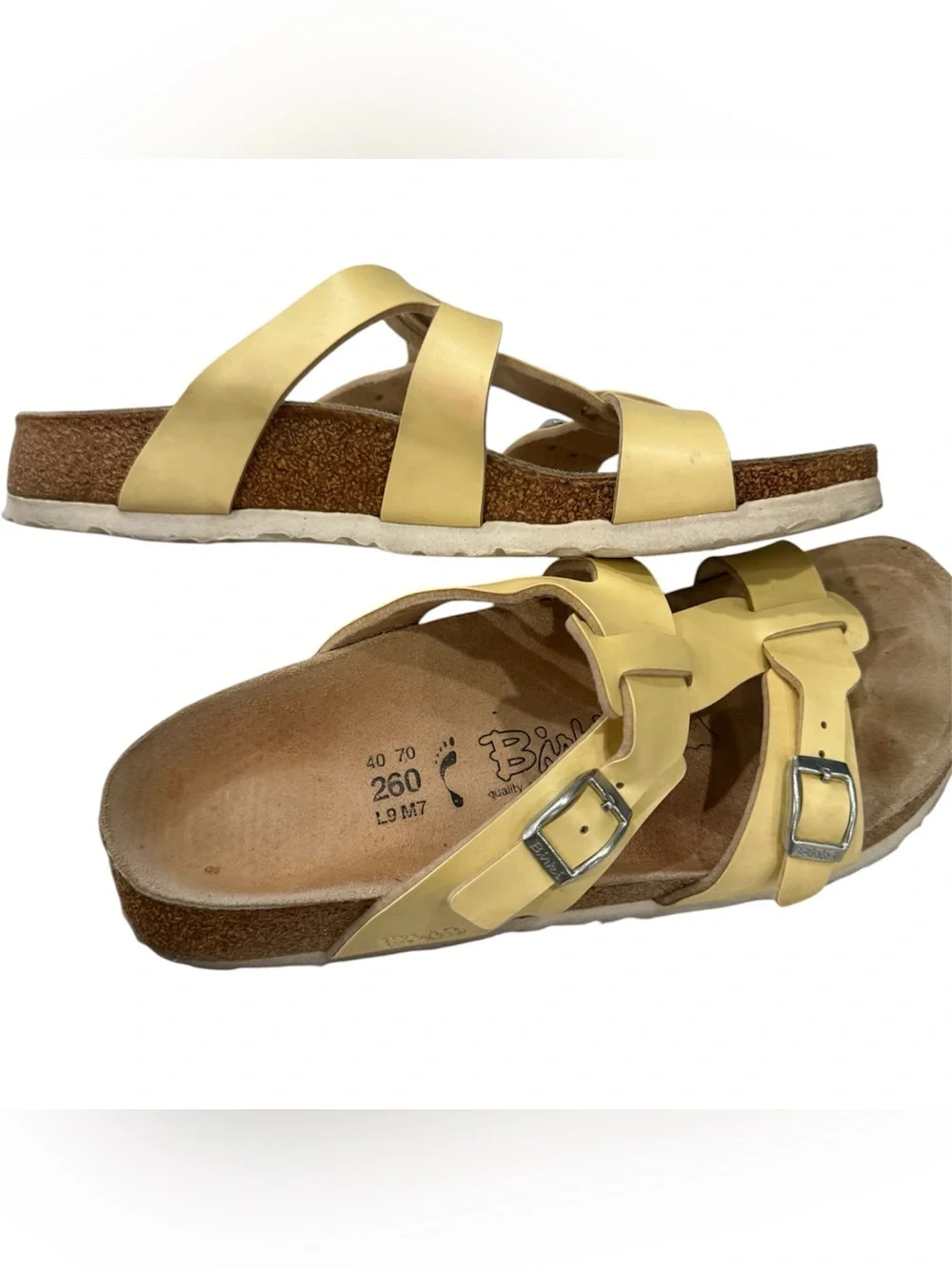 Birki's Birkenstock 230 yellow Arizona double buckle Size 9